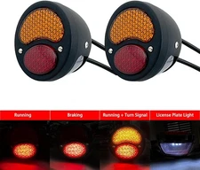 1Pair Vintage LED Tail Lights With Turn Signals Fit Ford Model A Hot Rod Rat 12V