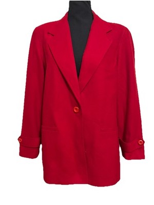 VTG Requirements Women s Red Blazer Jacket 10 Petite 100% Virgin Wool