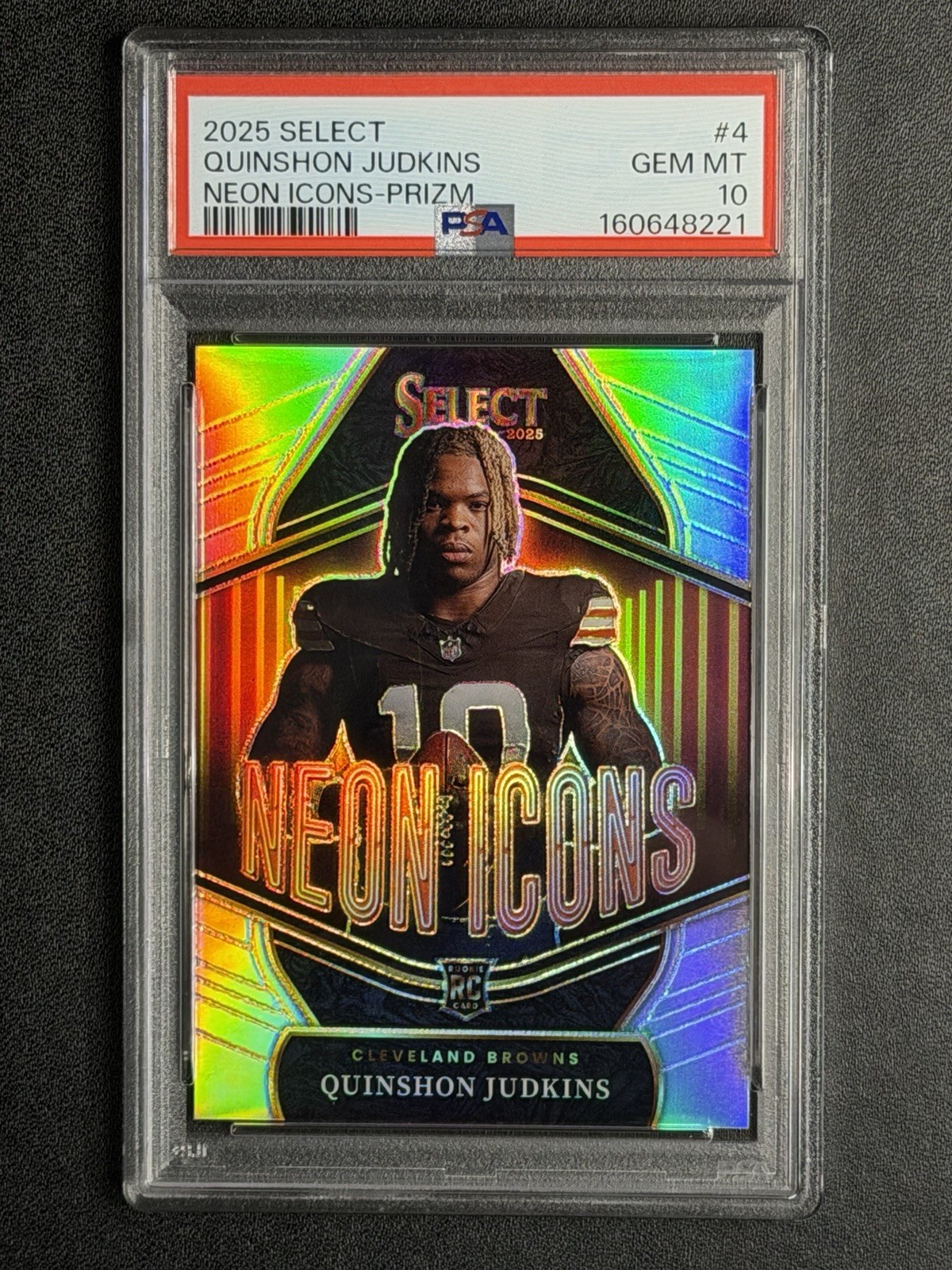 Quinshon Judkins Panini Select Neon Icons #4 Prizm