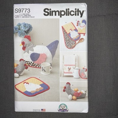 Simplicity S9773 Chicken Kitchen Accessories Tea Cozy Oven Mitt Pattern Uncut