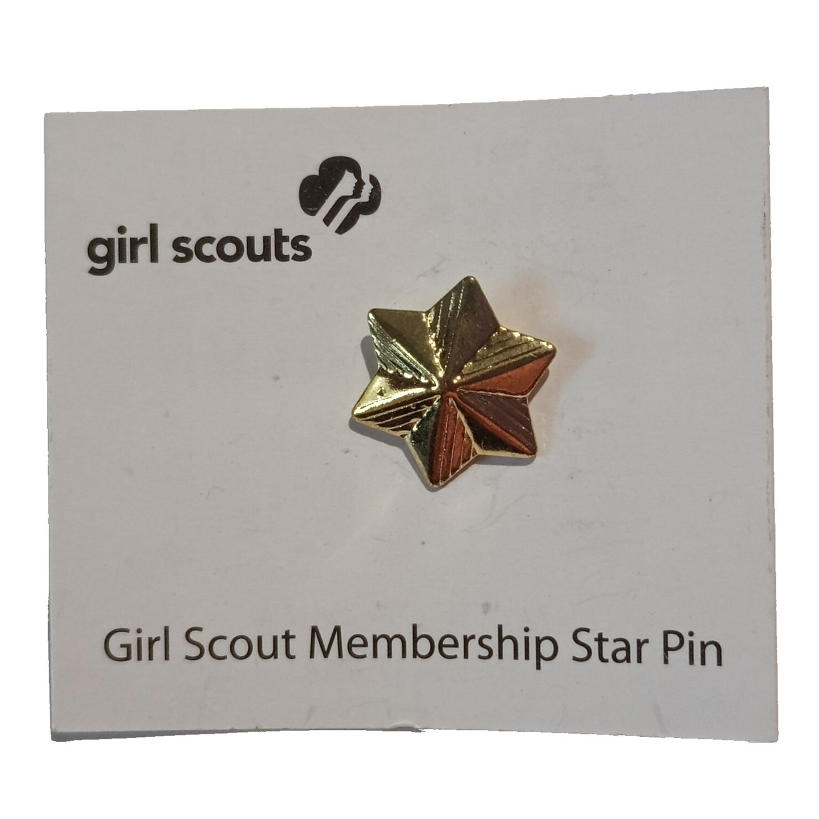 NWT Gold Girl Scout Membership Star Pin on Original Card Item 09600 | eBay