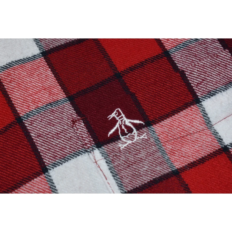 Original Penguin Munsingwear Dress Shirt Men Size 2XL XXL Red White Plaid - Image 4 of 4