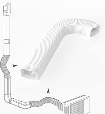 5'' Width X 2.6 Ft Flexible Duct, PE Material, Mini Split Line Set Cover Part, Ai