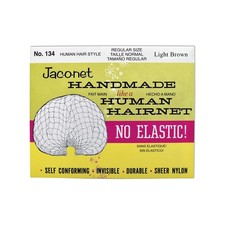 Hair Net Jac-O-Net Handmade No Elastic Regular Size, Light Brown,1 Net Per Pa...