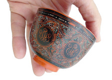 VECCHIA TAZZA LEGGERISSIMA CIOTOLINA LACCA DI BAGAN BIRMANA BIRMANIA VINTAGE