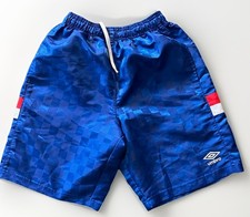 Vtg Umbro Premier Shorts Mens S Blue Checkered Nylon Soccer 90s Satin