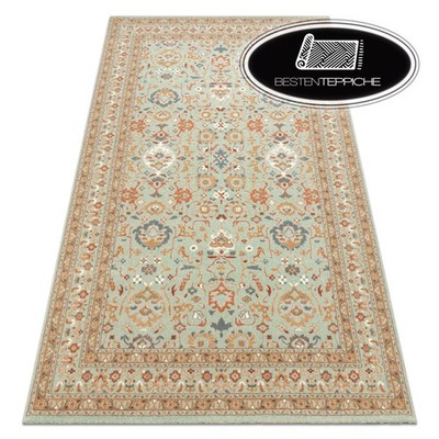 Originale 100% Wolle Teppich 'SOHO' Ornamente vintage grün beste Qualität