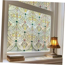 3D Stained Glass Window Film, Decorative Window Privacy Film for 