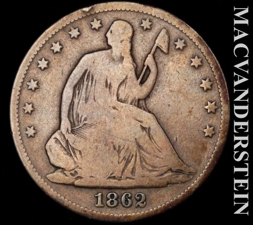 1862-P Seated Liberty Half Dollar — photo from the most recent tracked eBay sale