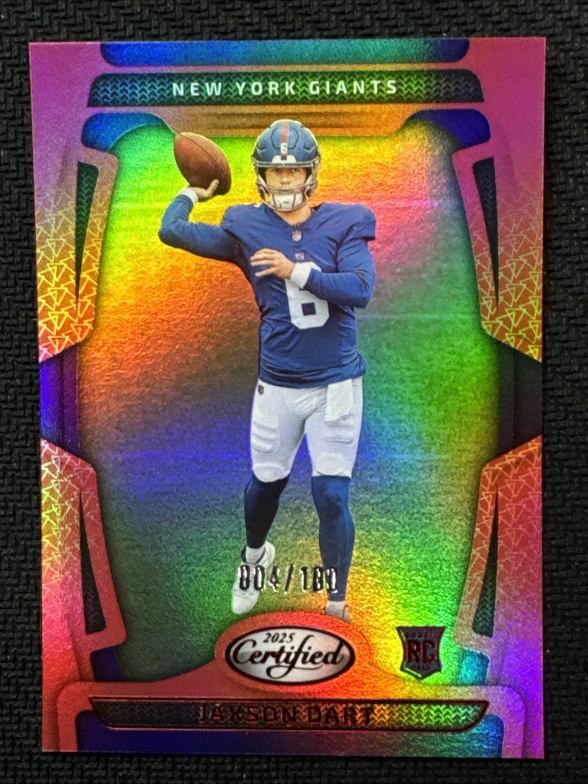 Jaxson Dart 2025 Certified Mirror RED Rookie RC New York Giants 🔥004/100🔥#150