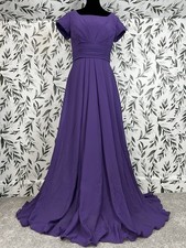 Bridesmaid Purple Maxi Gown Sz M Prom Dress Formal Evening Cocktail Wedding E