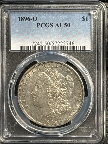 1896 O Morgan Silver Dollar PCGS AU-50