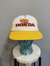 Vintage Honda Motorcycles Trucker Hat Foam Cap Yellow Taiwan Rope Gold Wing