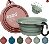 Ohmo Hundenapf Faltbar Mit Edelstahlring, 2 StüCk 350Ml Premium Silikon Napf