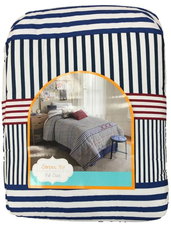 Conjunto completo de edredom e fronhas Frank and LuLu Americana listras vermelhas brancas e azuis - Imagem 2 de 2