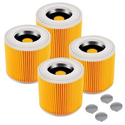 4 X Patronen Filter für Kärcher Staubsauger WD3, WD2, WD1, MV3, MV2, A, K, KNT
