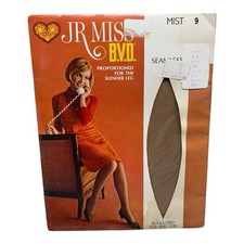 JR Miss BVD Seamless Hosiery Stockings/Nylons- Mist- Size 9- 1 pair Runguard