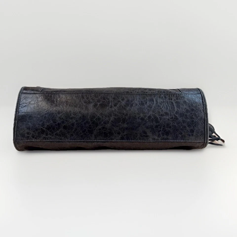 Auténtico Bolso de Hombro Balenciaga The City 115748 Cuero Negro 2 Vías Foto 4 de 4