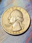1942-S Silver Washington Quarter XF-AU Toned
