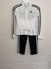 ADIDAS White Pleated Hem Girl's Track 2pc Jogging Suit Sz. 6 NWT
