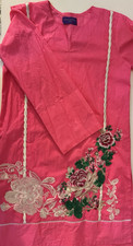 Sana Safinaz Women s Pink Embroidered Cotton ...