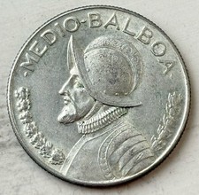 1/2 Balboa 1966 Panama  Vasco Nunez . Km#12a