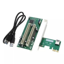1 Set PCI-E to 2xPCI Adapter Cable PCIE x1 to x16 Card PCI-Expansion Converter