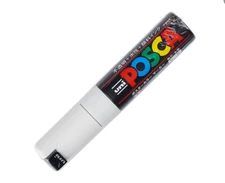 UNI POSCA Marker PC8K Chisel Tip 8mm Art Craft GRAFFIT Colour White Bold Point