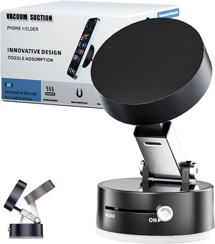 Vacuum Magnetic Suction-Cup Car Phone Holder Stand 360 Car Mount Foldable Holder