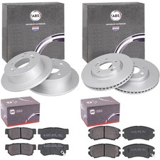 ABS BREMSSCHEIBEN + BELÄGE VORNE + HINTEN passend für KIA SPORTAGE JE nur 2WD