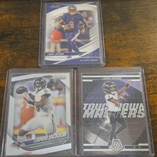Panini 2025 Lamar Jackson Ravens 3 Card Lot Prizm Absolute Mosaic Touchdown