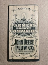 Very Nice 1902 John Deere Farmers Pocket Companion Memo Book Memorandum Catalog