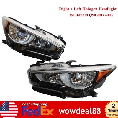For 2014-2017 INFINITI Q50 Adaptive LED Headlight Headlamps Left+Right Set