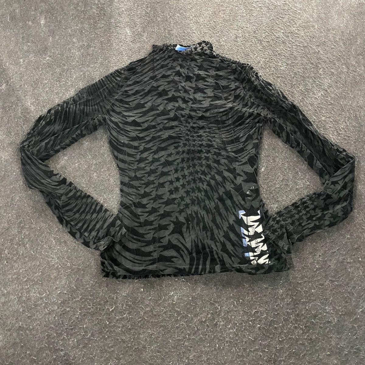 MUGLER Star Motif Long Sleeve Sheer Top Women