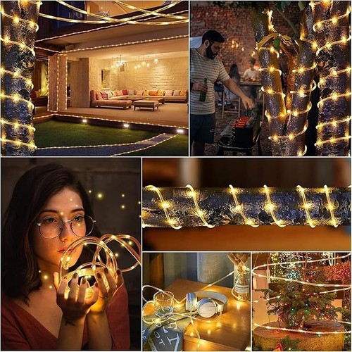 22M Solar LED Rope Tube Fairy String Light Strip Waterproof Outdoor Garden Patio - Picture 39 of 46