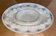 Extra Large Mid Century Modern Ivory Iridescent 18 Spot w/ Bowl Ceramic Ashtray