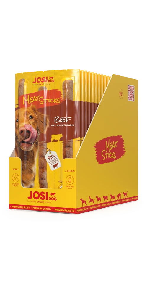 JosiDog Meat Sticks Beef (20 x 33g) | Snack mit hohem Fleischanteil