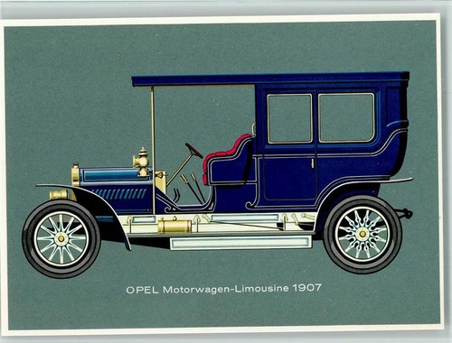 12097618 - Kuenstlerkarte - Opel Motorwagen Limousine 1907 Oldtimer