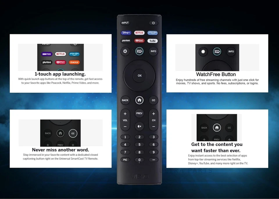 Original XRT140 Remote Control for All VIZIO Smartcast D/E/M/P/V/PX Series TVs - Image 4 of 4