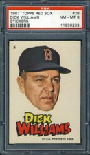 1967 Topps Red Sox Stickers #26 Dick Williams PSA 8