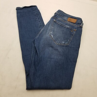 MAVI Women's Emma Slim Fit Boyfriend Jeans Distressed Low Rise Blue Size 30