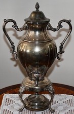 Art Nouveau Large Silver plated Samovar Teapot / coffee urn with warmer burner