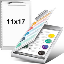 Heavy Duty Aluminum 11"x17" Clipboard with Storage for Students  Teachers