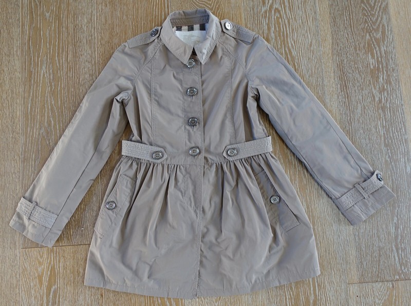 Burberry Girls Tan Trench Coat Jacket Size 10 NWOT