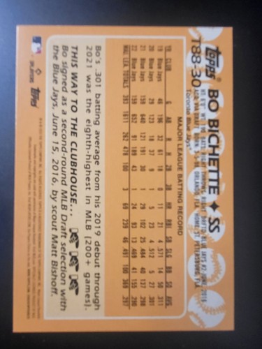 2023 Topps 1988 Bo Bichette card #T88-30 - Picture 2 of 2