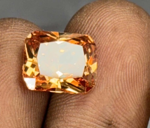 Natural 10.35 Ct Yellow Zircon Emerald Cut Loose Gemstone O-2228 - Picture 2 of 4