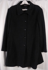 Jason Kole Coat Womens Large Pea Black Wool Blend Lined Dominican Republic