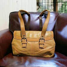 Coach Soho Tan Leather Shoulder Bag Vintage Medium Buckle Strap C0867 F12304