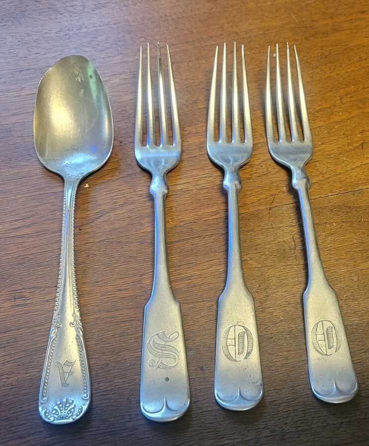 (3) Vintage Brazil Silver Forks (1) Spoon 
