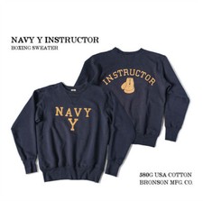 Bronson Navy Y Instructor Boxing Sweatshirt 600g Heavyweight Sweater Fall Winter